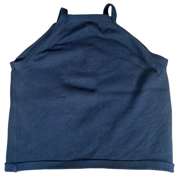 525 Knitted Halter Top Cotton Black Cropped Women's Size M - Picture 4 of 4